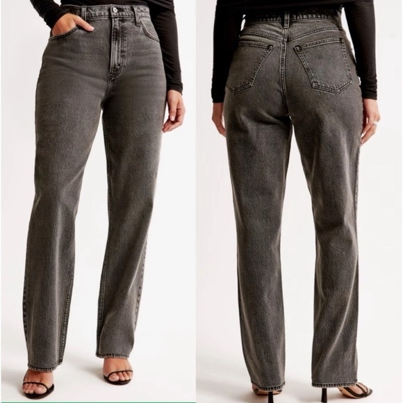 Abercrombie & Fitch Ultra High Rise The 90s Straight Jeans Size 35 Plus Size 20 - Picture 17 of 17